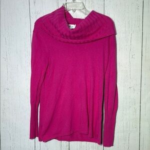 Vineyard Vines Raspberry Pink Cowl Neck Wool Cashmere Blend Sweater Size Small